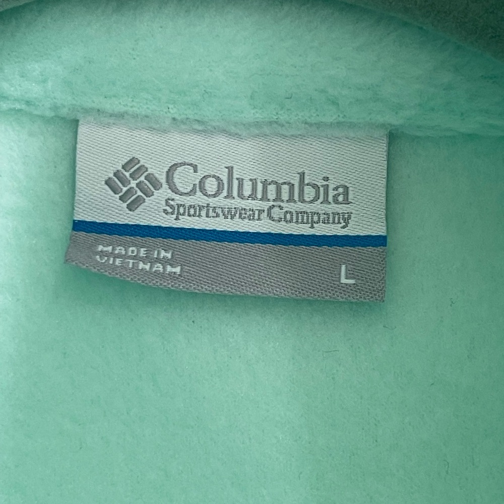 Columbia Light Green Zip Fleece Jacket With Zip Pockets Women’s Size L - Picture 5 of 10